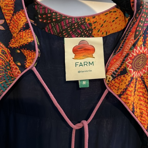 Farm Rio Navy Cool Macaw Midi Dress - Picture 2 of 5